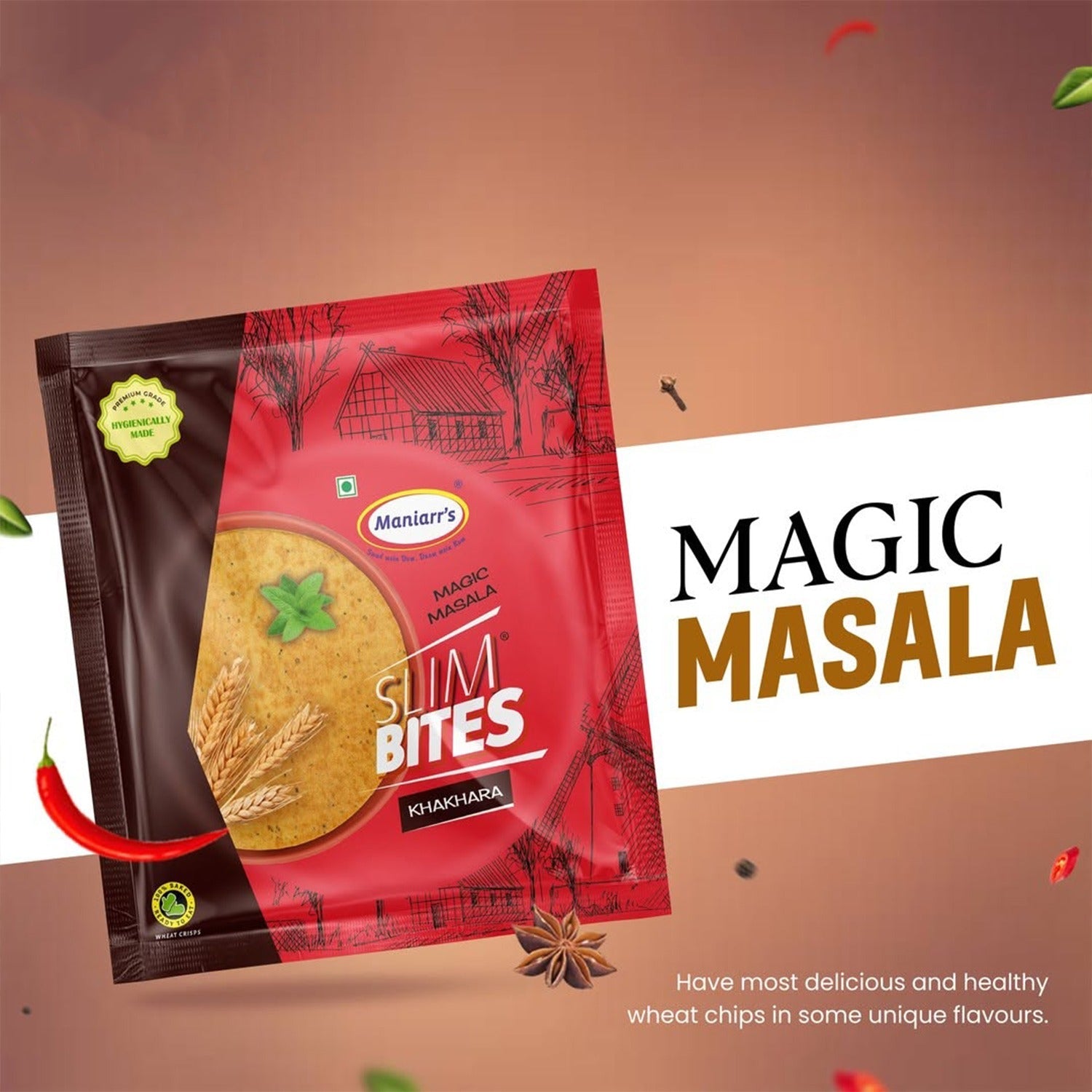 Maniarr's Masala Khakhra Wheat Chips (200Gm) Maniarr's Masala Khakhra Wheat Chips (200Gm)